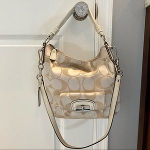 Coach Kristen Signature Print Hobo Bag - Ivory